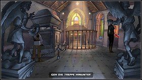 Po skończonej konwersacji przyjrzyj się narzędziom Agathy (pomiędzy nogami posągu anioła po lewej) - Poradnik do gry - [Rozdział 1] Brian Basco nie żyje (cz.1) - Runaway: Przewrotny Los - poradnik do gry