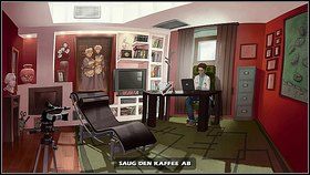 Rzuć okiem na kubek kawy, który stoi na biurku - [Rozdział 4] Nieoczekiwany sojusznik | Runaway Przewrotny Los - Runaway: Przewrotny Los - poradnik do gry