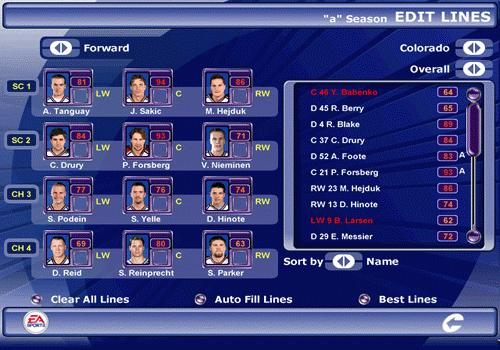 1 - Poradnik do gry - Linie zawodników, charakterystyki zawodnika w NHL 2002 - NHL 2002 - poradnik do gry