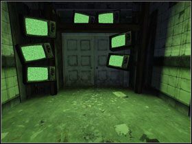 Spowoduje to włączenie się telewizorów #1 za naszymi plecami i wyświetlenie na nich kodu (579) który musimy wprowadzić na kłódce blokującej nam przejście do kolejnego pokoju - [Opis przejścia - Amanda] cz. 3 | Piła - Piła - poradnik do gry