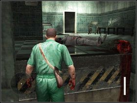 Po dotarciu do korytarza #1 , sprawdzamy [spacja] szafkę po lewej - 1. Awakening - Opis przejścia - Manhunt 2 - poradnik do gry