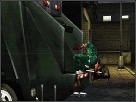 Przewagę nad dwoma pielęgniarzami zapewnią nam liczne obszary cienia, a także ciężarówka na którą możemy się wdrapać [spacja] - 1. Awakening - Opis przejścia - Manhunt 2 - poradnik do gry