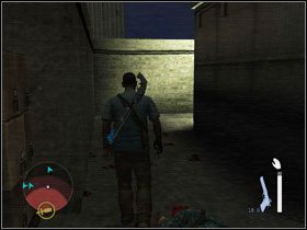 Za kilka sekund przejdzie obok nas facet ze strzelbą , którego możemy szybko wykończyć #1 - 9. Most wanted - Opis przejścia - Manhunt 2 - poradnik do gry