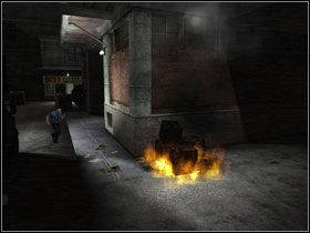 Na naszej drodze staje dwóch policjantów #1 , nieco dalej znajdziemy linkę z kawałkami drewna - 10. Ritual cleansing - Opis przejścia - Manhunt 2 - poradnik do gry