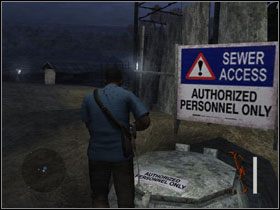 Biegniemy przed siebie, na ścieżce znajdujemy linkę z kawałkami drewna i odbijamy w prawo, za budynek - 13. Altered state - Opis przejścia - Manhunt 2 - poradnik do gry