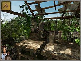 Otwórz wieko skrzyni i wyjmij z niej: notes , który oczywiście przejrzyj, a następnie czerwony barwnik , osełkę , ciężarek , zardzewiałą siekierę i kredę - Rozdział trzeci (2) - Opis przejścia - Return to Mysterious Island 2 - poradnik do gry