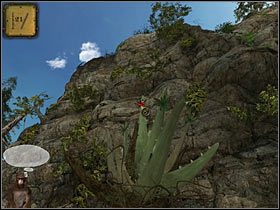Na skale rośnie kaktus, jednak nie sposób się do niego dostać, bo drogę zagradzają cierniste krzaki - Rozdział trzeci (2) - Opis przejścia - Return to Mysterious Island 2 - poradnik do gry