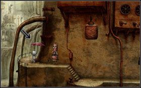 Pani robot #1 przyjmie od nas schwytanego psa , obdarowując nas jednocześnie parasolką - [Opis przejścia] Scena 09 | Machinarium - Machinarium - poradnik do gry