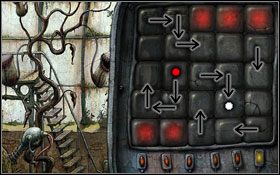 Aby przejść do kolejnego poziomu, klikamy na diody u dołu wyświetlacza - [Opis przejścia] Scena 15 | Machinarium - Machinarium - poradnik do gry