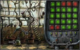 Kwiatek sadzimy w doniczce #1 , następnie przysuwamy do niego laser - [Opis przejścia] Scena 15 | Machinarium - Machinarium - poradnik do gry