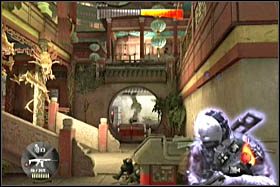 Trafisz w ten sposób do pomieszczenia z czerwonymi drzwiami i dwoma kolumnami po bokach [1] - [Opis przejścia - Etap 7] cz. 1 - Army of Two: The 40th Day - poradnik do gry