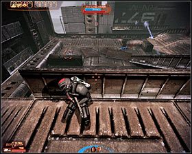 Początkowo będziesz przemieszczał się w linii prostej, ale wkrótce zmuszony zostaniesz do wybrania się w lewo - Mass Effect 2: Akta, Przywódca - opis przejścia, solucja - Mass Effect 2 - poradnik do gry