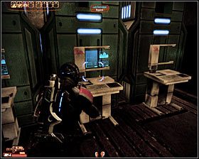 Po znalezieniu się w środku warto byłoby włamać się do jednego z terminali (pierwszy screen), dzięki czemu zdobędziesz 4000 kredytów - Mass Effect 2: Akta, Przywódca - opis przejścia, solucja - Mass Effect 2 - poradnik do gry