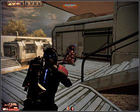 Ruszaj w stronę jedynego niezbadanego jeszcze budynku (pierwszy screen) - Mass Effect 2: Horyzont - opis przejścia, solucja - Mass Effect 2 - poradnik do gry