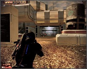 Dobrze byłoby zbadać też jeden z niewielkich budynków znajdujących się w narożniku tej lokacji - Mass Effect 2: Horyzont - opis przejścia, solucja - Mass Effect 2 - poradnik do gry