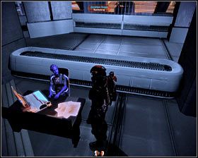 Nie możesz od razu zbadać miejsca zbrodni, tak więc wejdź do pokazanego na pierwszym screenie budynku policji - Mass Effect 2: Akta, Egzekutorka - opis przejścia, solucja - Mass Effect 2 - poradnik do gry