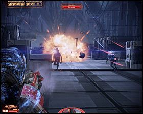 Pamiętaj o tym żeby pomiot atakować z możliwie jak największej odległości i pozostawać w ciągłym ruchu celem unikania jego podstawowego ataku, czyli fali uderzeniowej - Mass Effect 2: Moduł identyfikacyjny Żniwiarza - opis przejścia, solucja - Mass Effect 2 - poradnik do gry