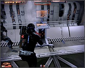 Skieruj się teraz w stronę pokazanych na pierwszym screenie drzwi - Mass Effect 2: Moduł identyfikacyjny Żniwiarza - opis przejścia, solucja - Mass Effect 2 - poradnik do gry