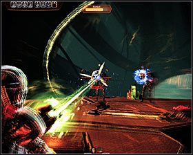 W przypadku ostatniej piątej platformy nie radziłbym z kolei dążyć do zmniejszenia dystansu, a to dlatego, że na tej platformie pojawią się między innymi dwa pomioty - Mass Effect 2: Powstrzymaj Zbieraczy - FINAŁ (etap 2) - opis przejścia, solucja - Mass Effect 2 - poradnik do gry