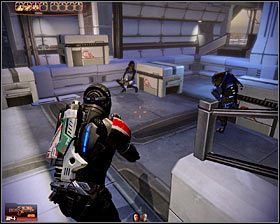 Musisz teraz skorzystać z pokazanego na pierwszym screenie przełącznika (konieczność rozwiązania mini-gry) - Mass Effect 2: Zaginiony agent - opis przejścia, solucja - Mass Effect 2 - poradnik do gry