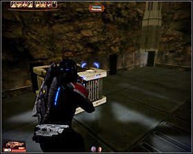 Rozejrzyj się teraz po okolicy, odnajdując pokazany na pierwszym screenie ostatni pojemnik z surowcami (200 jednostek pierwiastka zero ) i pokazany na drugim screenie palmtop - Mass Effect 2: Wykopalisko archeologiczne - opis przejścia, solucja - Mass Effect 2 - poradnik do gry