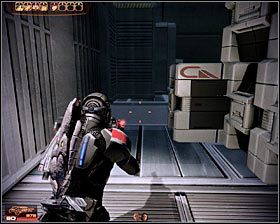 Wewnątrz pokazanego na pierwszym screenie magazynu odnajdziesz pistolet maszynowy, który będziesz mógł przeskanować celem pozyskania planu nowego projektu badawczego - Mass Effect 2: Miranda, Córka marnotrawna - opis przejścia, solucja - Mass Effect 2 - poradnik do gry