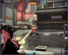 Powróć do rozwidlenia i tym razem zacznij wspinać się na półki znajdujące się na wprost od Ciebie - Mass Effect 2: Garrus, Oko za oko - opis przejścia, solucja - Mass Effect 2 - poradnik do gry