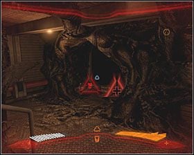 Kiedy dotrzesz do tunelu z kilkoma pojazdami gąsienicowymi, skręć w drzwi po prawej stronie i zejdź po schodach na dół - Refinery | Trofea w Aliens vs Predator - Aliens vs Predator - poradnik do gry