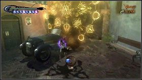 Dobiegamy do placu [1], na którym pokonujemy kilka mniejszych aniołów - Chapter II: Vigrid, City of Deja Vu | Opis przejścia Bayonetta - Bayonetta - poradnik do gry