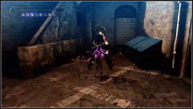 W miejscu gdzie przejście blokuje płonący wagon, skręcamy w lewo - Chapter II: Vigrid, City of Deja Vu | Opis przejścia Bayonetta - Bayonetta - poradnik do gry