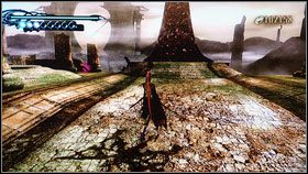 Następna potyczka na moście [1] i po pewnym czasie dojdziemy do miejsca z dziwnym posągiem [2] - Chapter V: The Lost Holy Grounds | Opis przejścia Bayonetta - Bayonetta - poradnik do gry