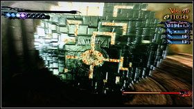 Cały czas podskakujemy i uderzamy czerwony kryształ wewnątrz Golema [1] - Chapter IX: Paradiso A Remembrance of Time (2) | Opis przejścia Bayonetta - Bayonetta - poradnik do gry
