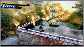 Żeby nie zostać zmiażdżonym, unikamy złotych kręgów na ziemi [1] - Chapter IX: Paradiso A Remembrance of Time (1) | Opis przejścia Bayonetta - Bayonetta - poradnik do gry