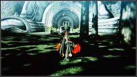 Zaraz na początku odwracamy się i niszczymy pierwszego Witch Tomba z Long Playem w środku [1] - Chapter VI: The Gates of Paradise | Opis przejścia Bayonetta - Bayonetta - poradnik do gry