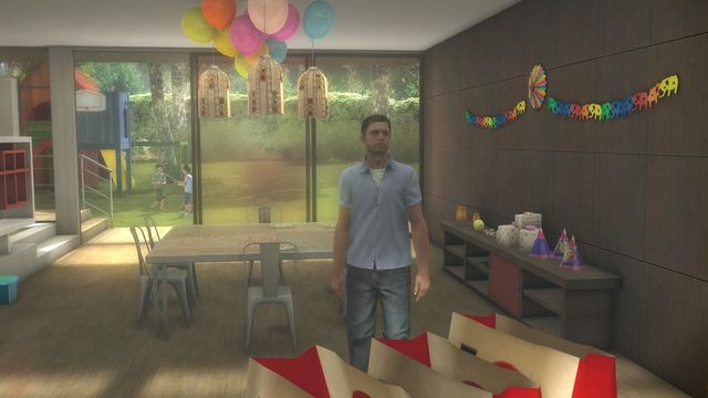 Szafka, czerwone drzwiczki, na górze prezenty - wyjmij stamtąd talerze - Prolog (Prologue) | Opis przejścia Heavy Rain - Heavy Rain - poradnik do gry