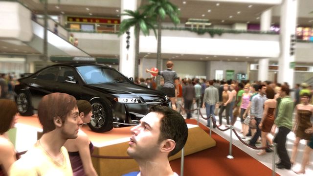 Wypatruj czerwonego balonika wśród tłumu, domyślnie kieruj się bardziej w stronę wyjścia - Centrum handlowe (The Mall) | Opis przejścia Heavy Rain - Heavy Rain - poradnik do gry