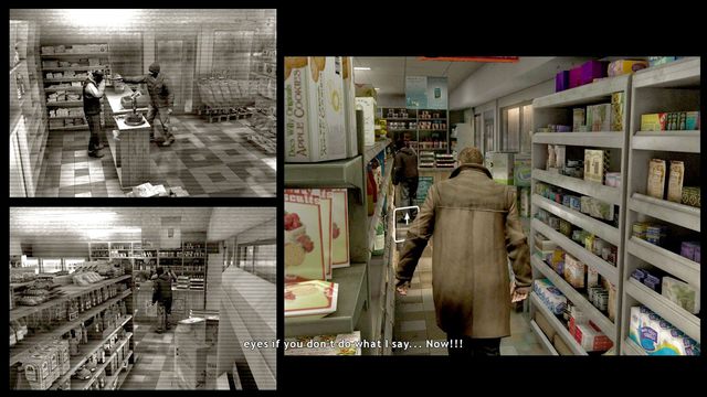 Jeśli chcesz zaskoczyć bandytę użyj alejki tuż za złoczyńcą, w innym przypadku narazisz się mocniej na zwrócenie uwagi - Sklep Hassana (Hassans Shop) | Opis przejścia Heavy Rain - Heavy Rain - poradnik do gry