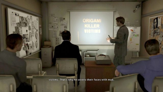 Możesz przerzucać slajdy prezentacji, nie robi to większej różnicy - Odprawa (Kick Off Meeting) | Opis przejścia Heavy Rain - Heavy Rain - poradnik do gry