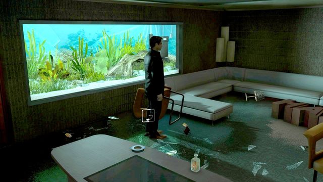 Podnieś okulary z podłogi i dobrze zbadaj pomieszczenie - są tu cenne poszlaki - Akwarium (Fish Tank) | Opis przejścia Heavy Rain - Heavy Rain - poradnik do gry