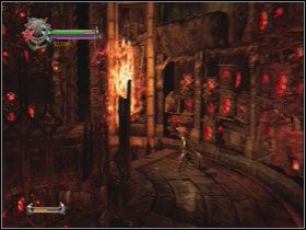 Komnatę z drzwiami znajdziesz na końcu ściany, na górze - Opis przejścia - Heresy (3) | Kompletny opis przejścia Dantes Inferno - Dantes Inferno - poradnik do gry