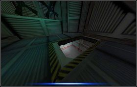 Teraz wchodzimy przez otwór w suficie i dalej w górę szybu pełnego nieruchomych wiatraków - Episode IV - Gateway - Obcy - Aliens vs Predator Classic 2000 - poradnik do gry