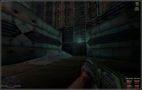 Po drugiej stronie hangaru wbiegamy do ciemnego korytarza i skręcamy w lewo - Episode I - Derelict - Marines - Aliens vs Predator Classic 2000 - poradnik do gry