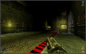 Pierwsza odnoga w prawo prowadzi do pokoju z komputerami - koło okna jest Minigun - Bonus V - Waterfall - Marines - Aliens vs Predator Classic 2000 - poradnik do gry