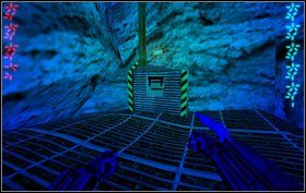 Biegniemy przed siebie włączając niebieski filtr - Episode V - Caverns - Predator - Aliens vs Predator Classic 2000 - poradnik do gry