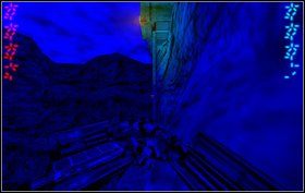 W pewnym momencie musimy przeskoczyć nad przepaścią na półkę skalną [1] i nią kontynuować przeprawę - Episode V - Caverns - Predator - Aliens vs Predator Classic 2000 - poradnik do gry