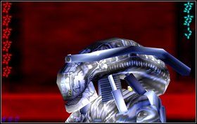 Idziemy skalnym korytarzem aż do pomieszczenia ze schodami - schodzimy na dół i ruszamy dalszym przejściem, kierując się na wprost - Episode V - Caverns - Predator - Aliens vs Predator Classic 2000 - poradnik do gry