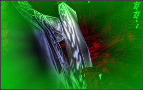 Skręcamy w lewo i przechodzimy przez kolejny zniszczony pojazd - Episode V - Caverns - Predator - Aliens vs Predator Classic 2000 - poradnik do gry