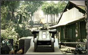 Podejdź niezauważenie do murku obok mostu i zlikwiduj znajdujących się na nim strażników - W górę rzeki (2) | Opis przejścia Battlefield Bad Company 2 - Battlefield: Bad Company 2 - poradnik do gry