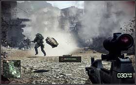 Wchodząc do miasta zostaniesz ostrzelany przez dużą liczbę wrogów - W samym środku nocy | Opis przejścia Battlefield Bad Company 2 - Battlefield: Bad Company 2 - poradnik do gry