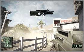 F2000 - karabinek leży kilka metrów za barykadą na drodze prowadzącej do stacji bazowej Alpha - Kolekcja broni | Sekrety Battlefield Bad Company 2 - Battlefield: Bad Company 2 - poradnik do gry